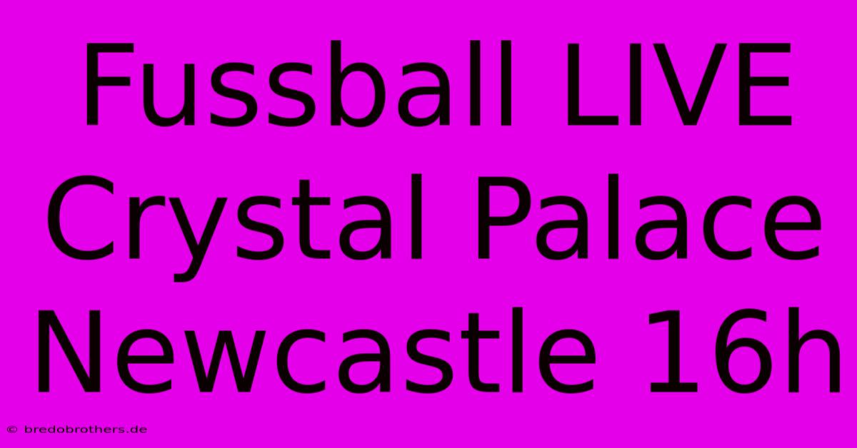 Fussball LIVE Crystal Palace Newcastle 16h