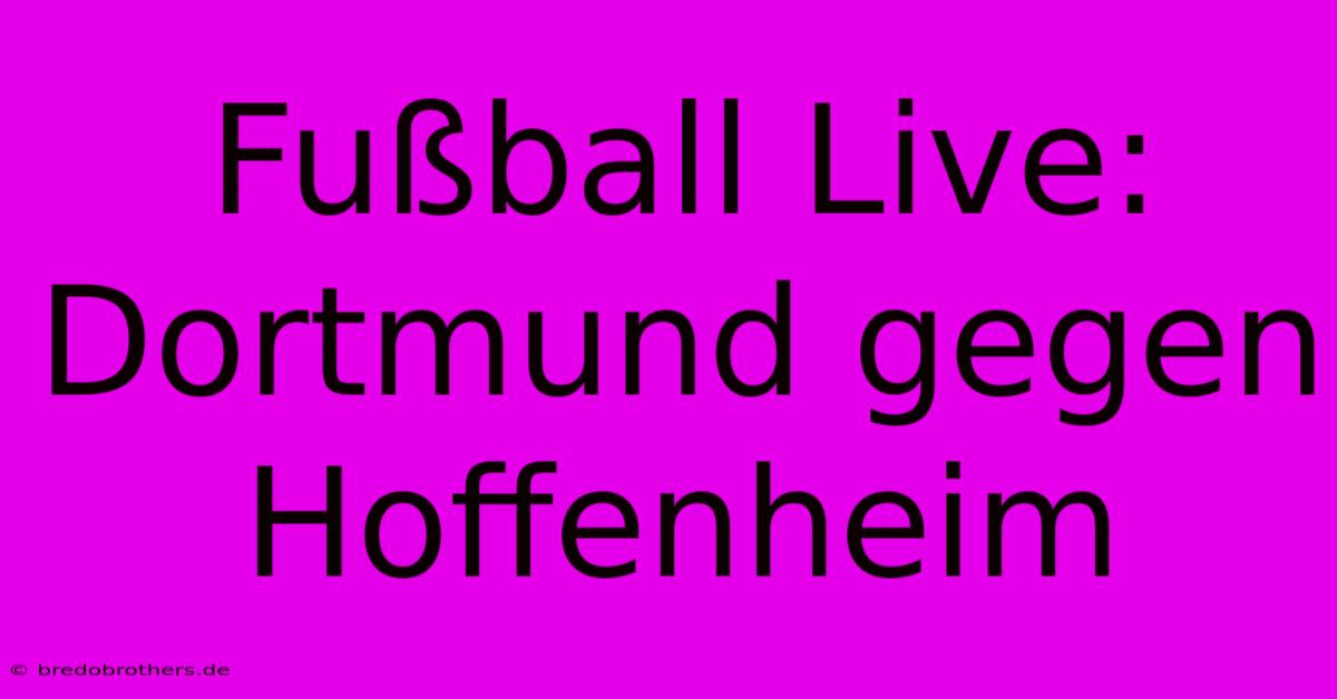 Fußball Live: Dortmund Gegen Hoffenheim