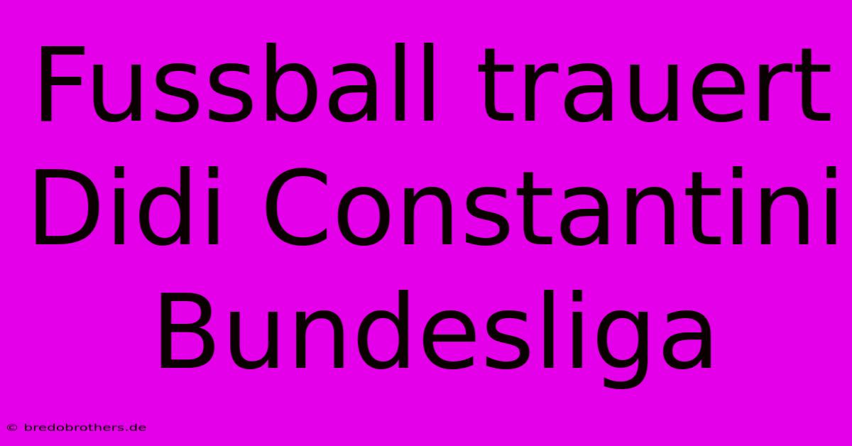 Fussball Trauert Didi Constantini Bundesliga