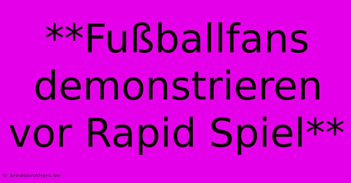 **Fußballfans Demonstrieren Vor Rapid Spiel**