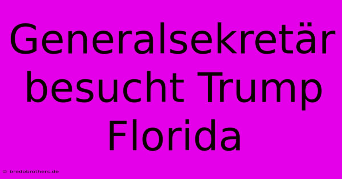 Generalsekretär Besucht Trump Florida