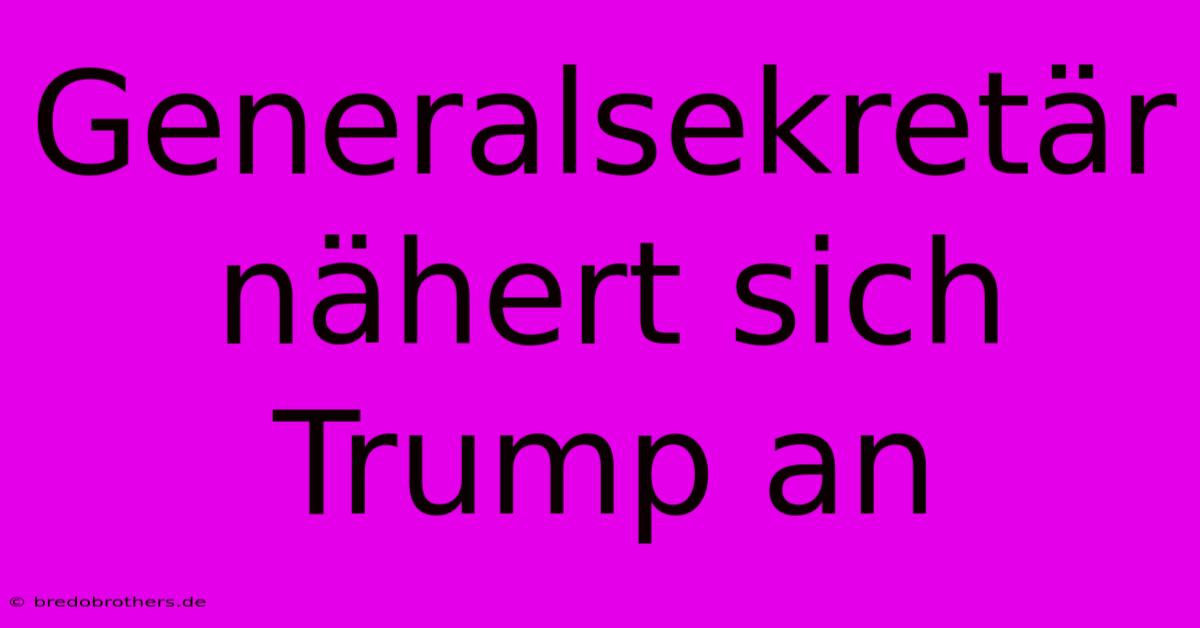 Generalsekretär  Nähert Sich Trump An