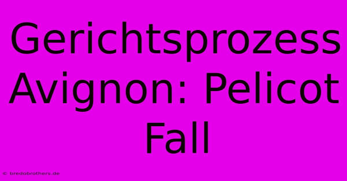 Gerichtsprozess Avignon: Pelicot Fall