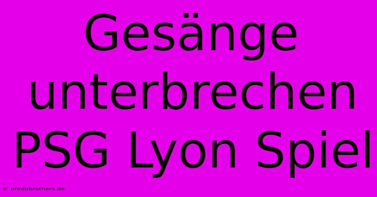 Gesänge Unterbrechen PSG Lyon Spiel