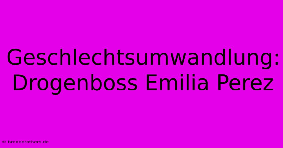 Geschlechtsumwandlung: Drogenboss Emilia Perez