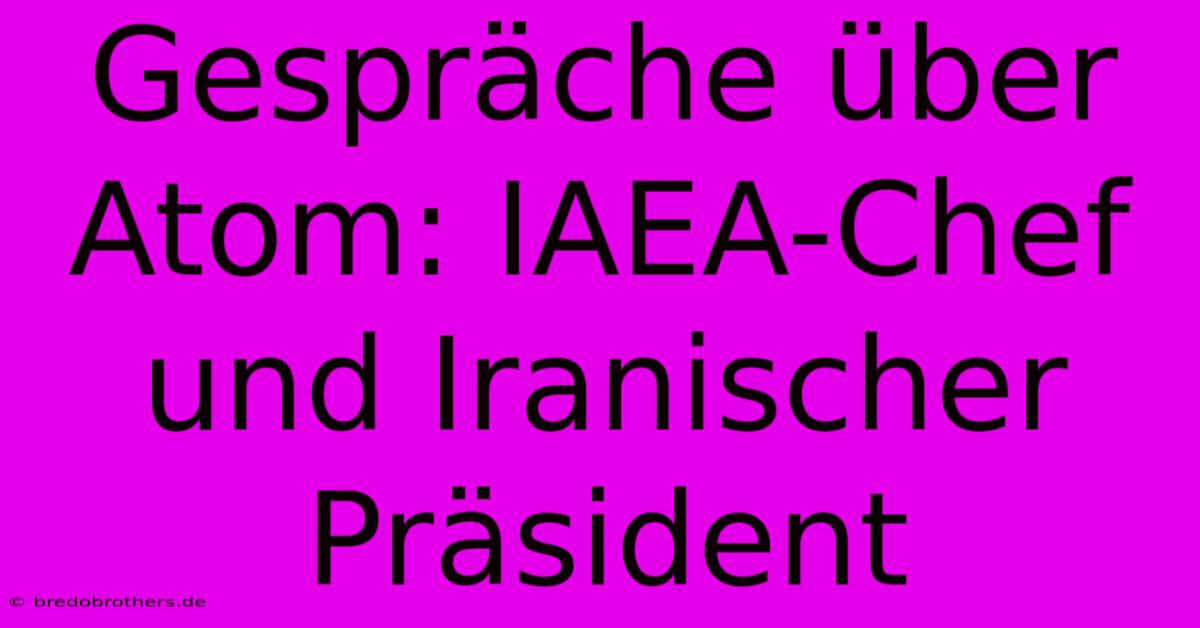 Gespräche Über Atom: IAEA-Chef Und Iranischer Präsident