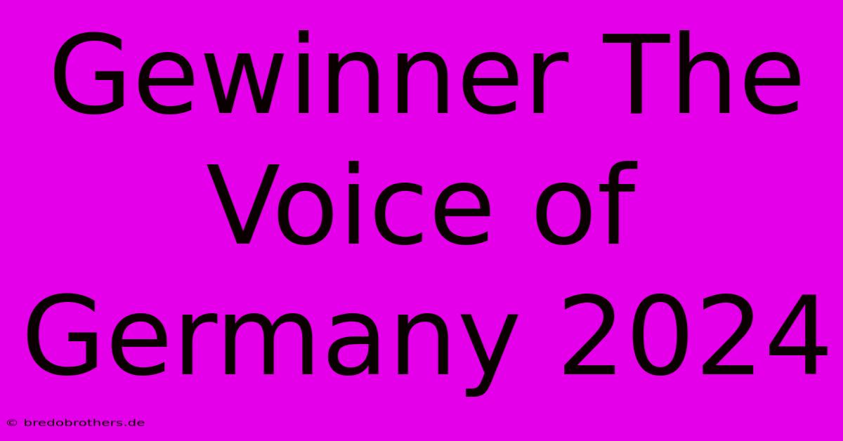 Gewinner The Voice Of Germany 2024