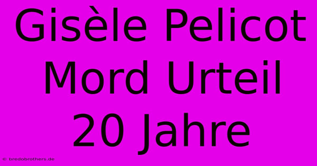 Gisèle Pelicot Mord Urteil 20 Jahre