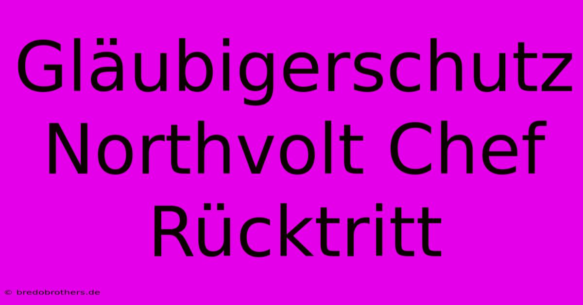 Gläubigerschutz Northvolt Chef Rücktritt