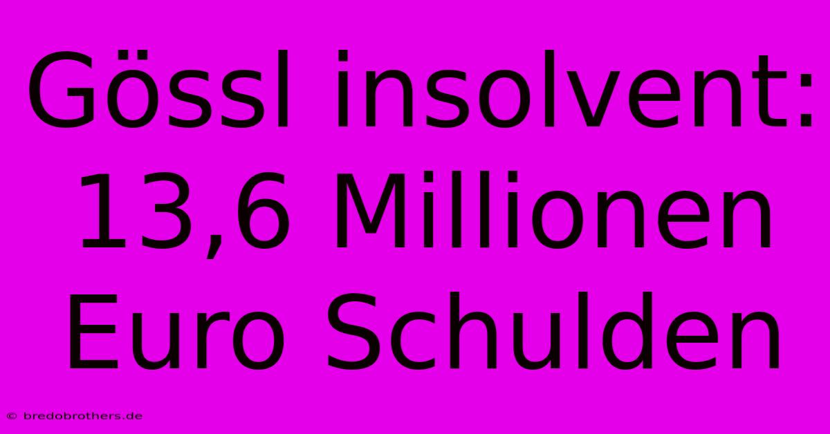 Gössl Insolvent: 13,6 Millionen Euro Schulden