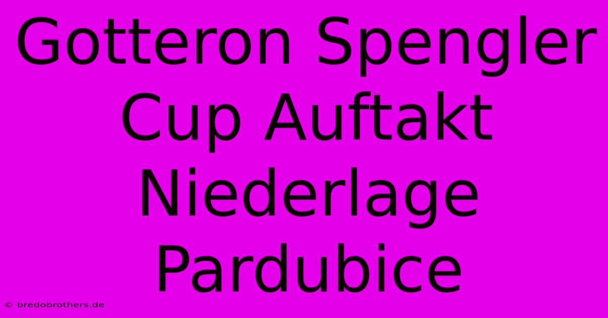 Gotteron Spengler Cup Auftakt Niederlage Pardubice