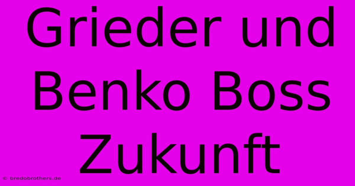 Grieder Und Benko Boss Zukunft