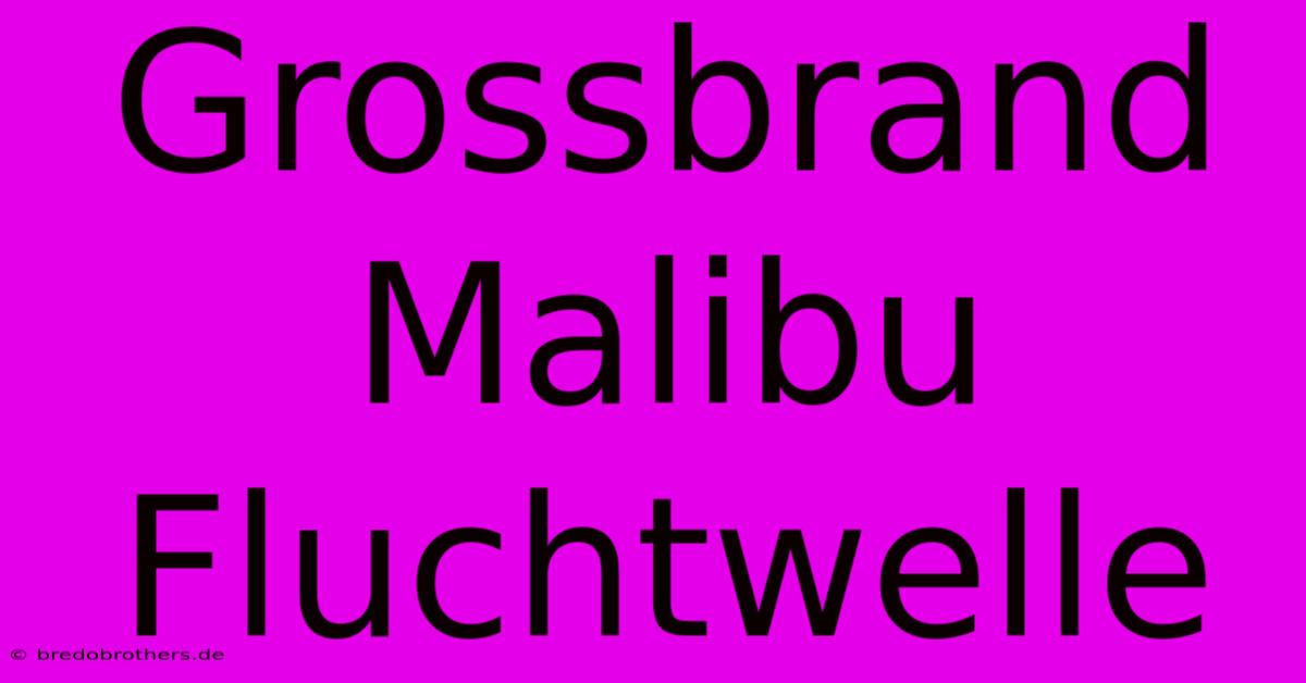 Grossbrand Malibu Fluchtwelle