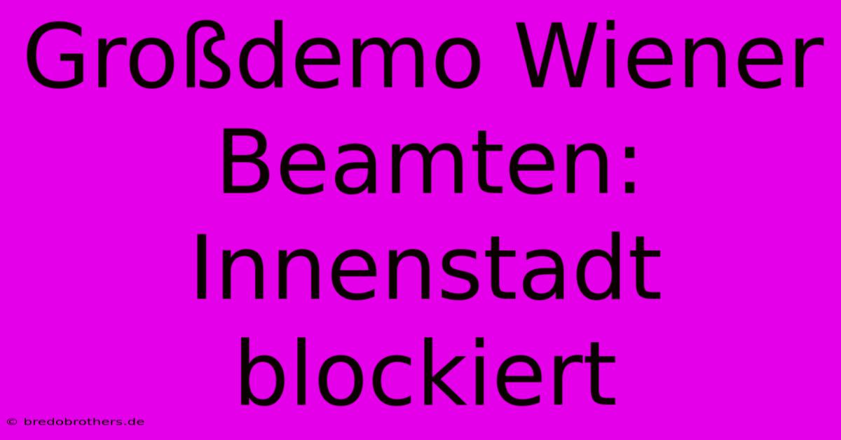 Großdemo Wiener Beamten: Innenstadt Blockiert