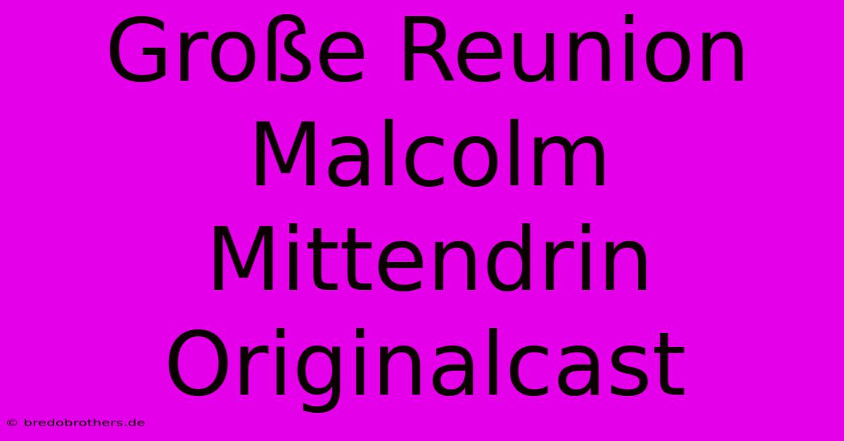 Große Reunion Malcolm Mittendrin Originalcast