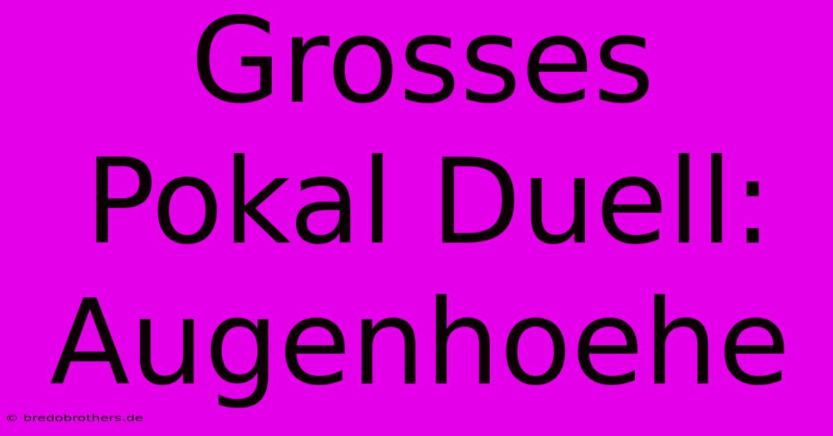 Grosses Pokal Duell: Augenhoehe