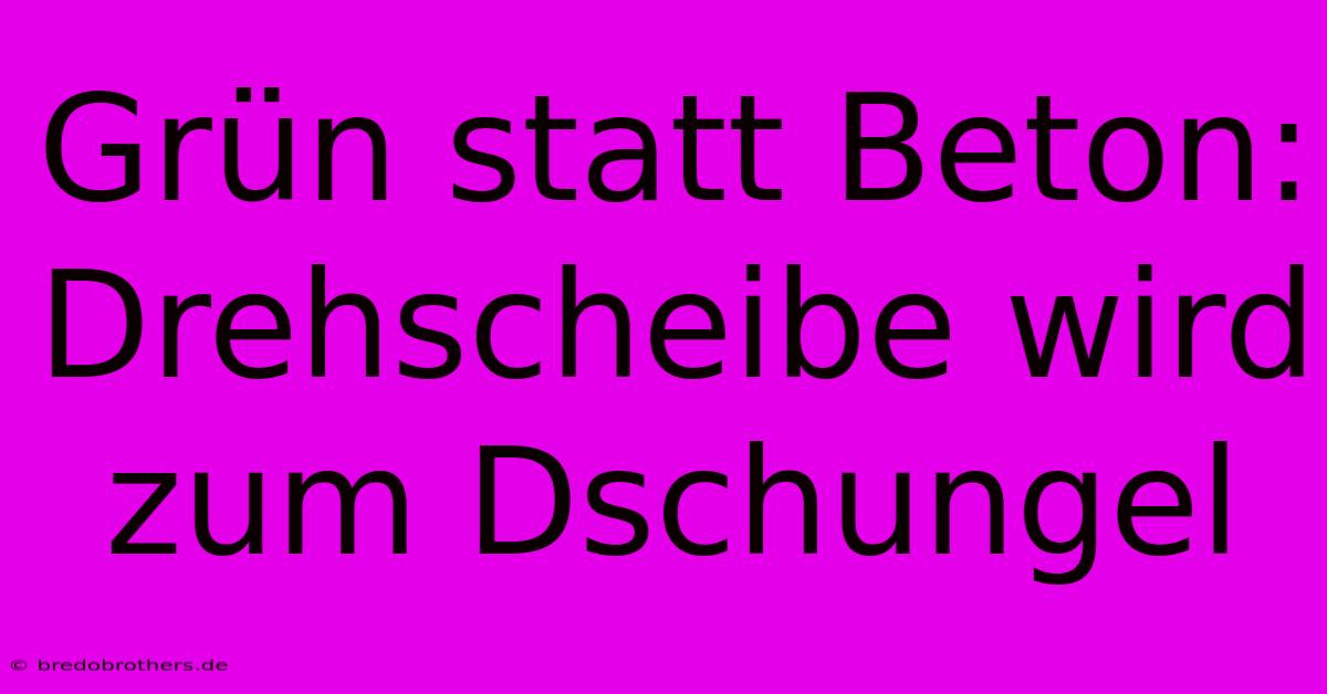 Grün Statt Beton: Drehscheibe Wird Zum Dschungel