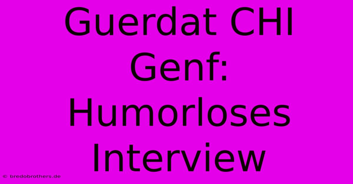 Guerdat CHI Genf:  Humorloses Interview