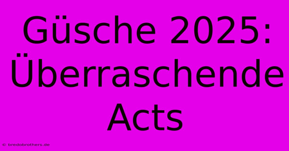 Güsche 2025: Überraschende Acts