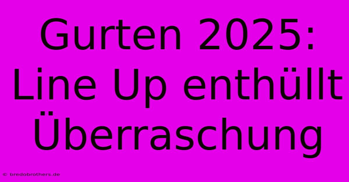 Gurten 2025: Line Up Enthüllt Überraschung