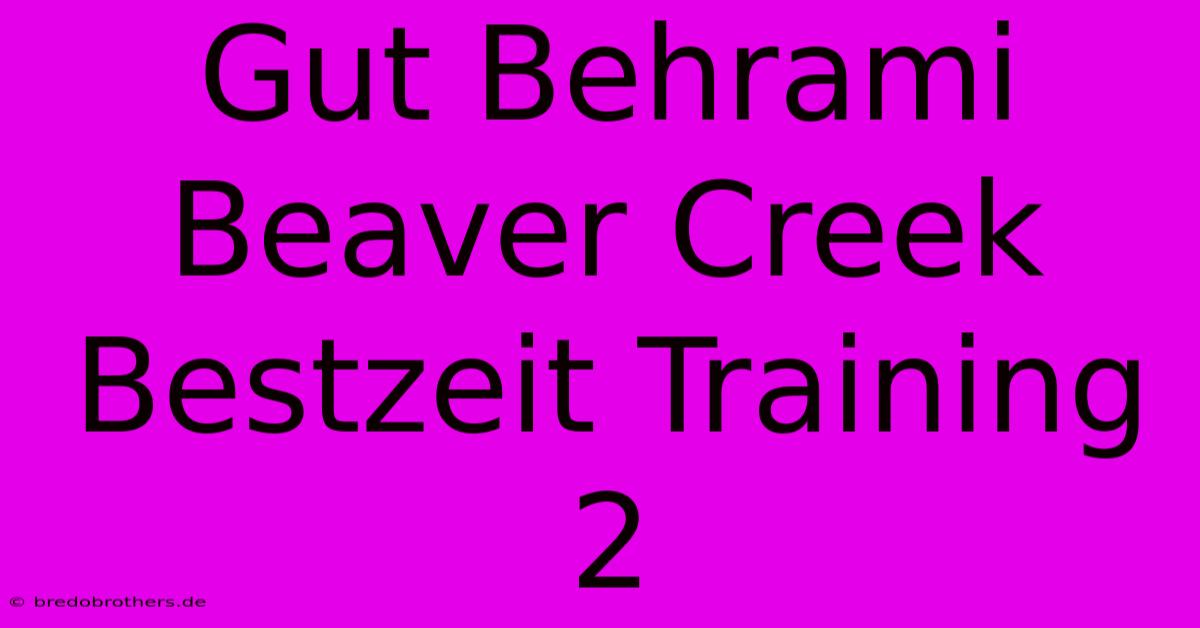 Gut Behrami Beaver Creek Bestzeit Training 2