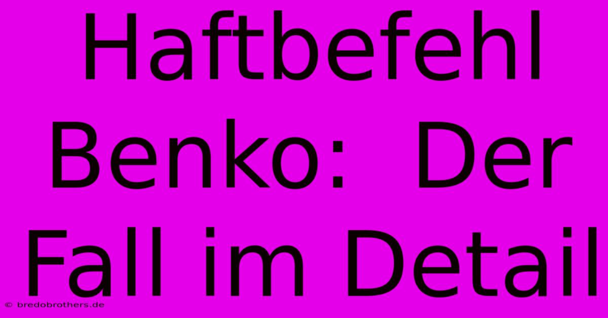 Haftbefehl Benko:  Der Fall Im Detail