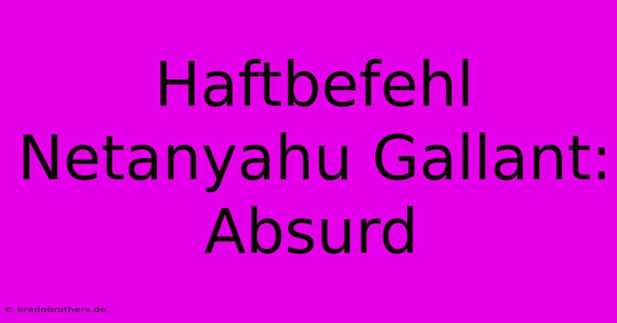 Haftbefehl Netanyahu Gallant: Absurd