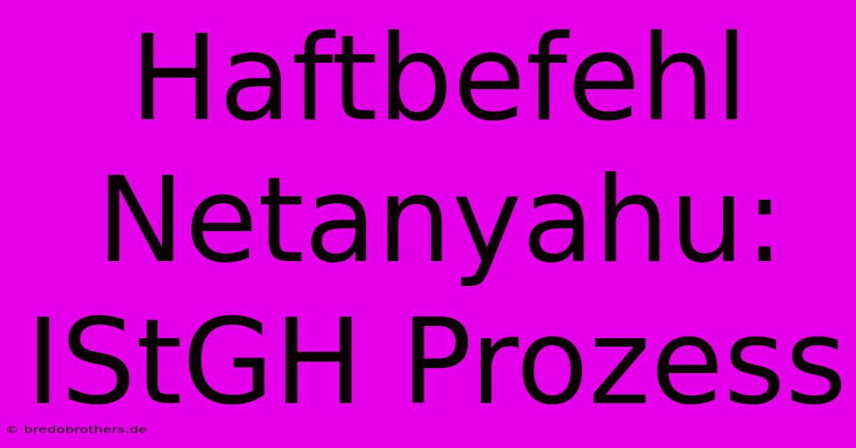 Haftbefehl Netanyahu: IStGH Prozess