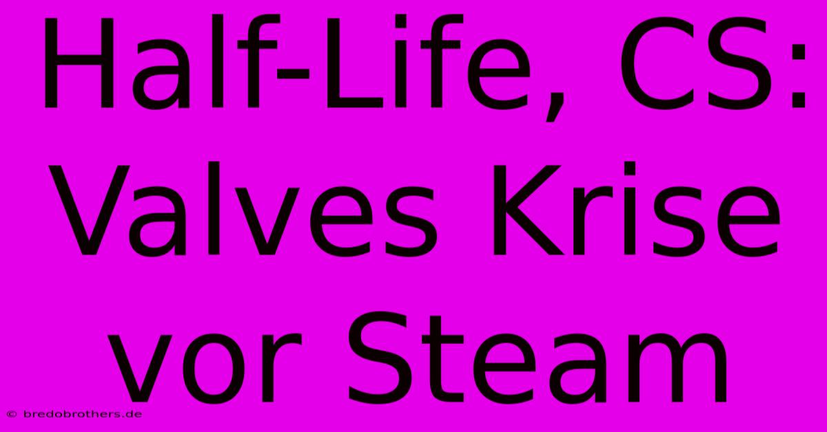 Half-Life, CS: Valves Krise Vor Steam