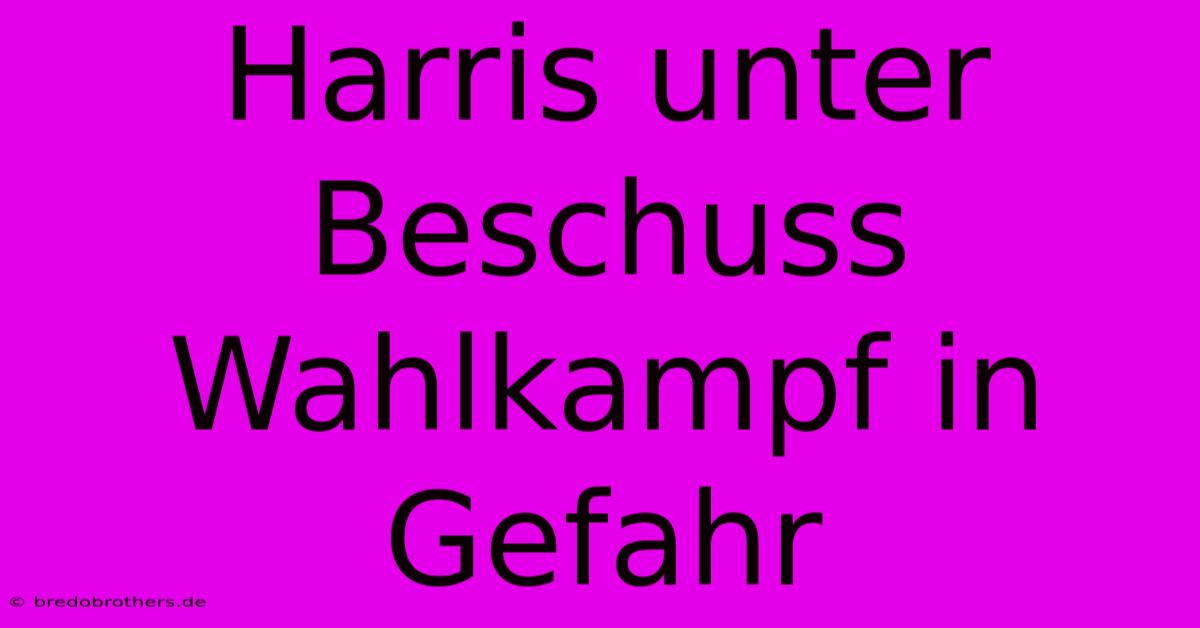 Harris Unter Beschuss Wahlkampf In Gefahr