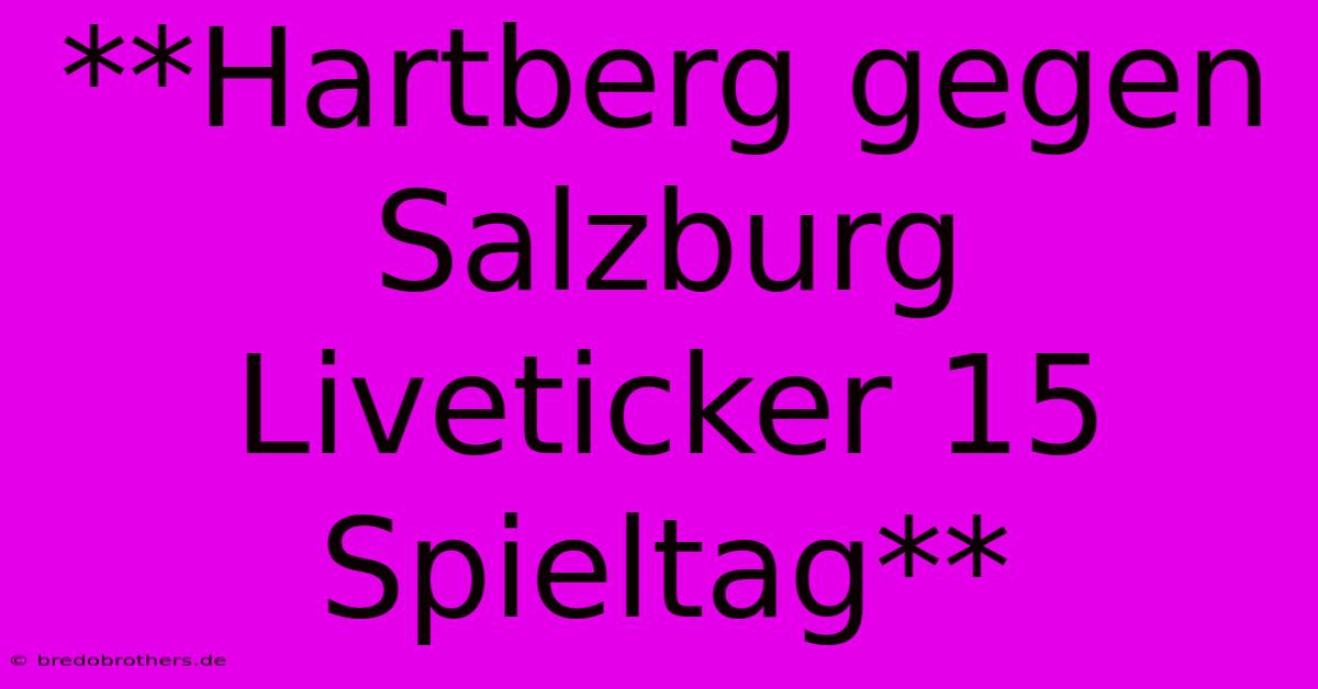 **Hartberg Gegen Salzburg Liveticker 15 Spieltag**