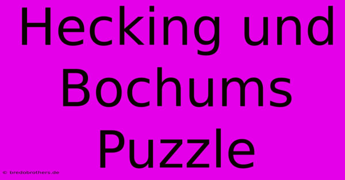 Hecking Und Bochums Puzzle