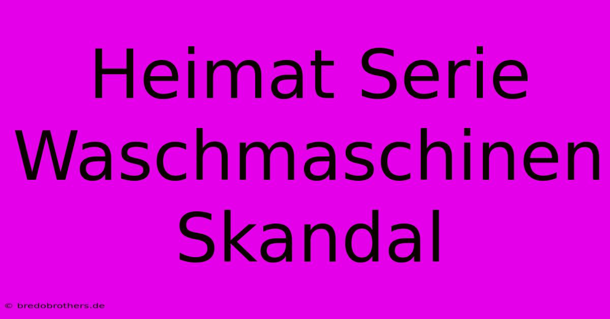 Heimat Serie Waschmaschinen Skandal