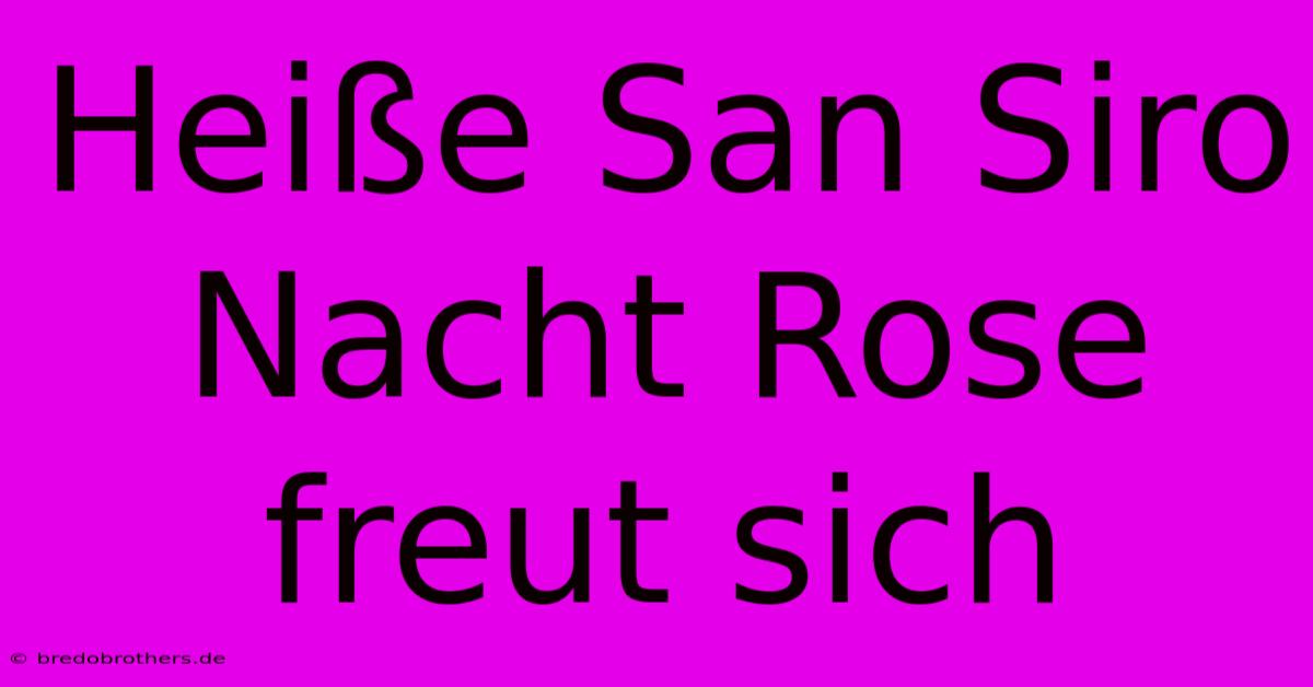 Heiße San Siro Nacht Rose Freut Sich