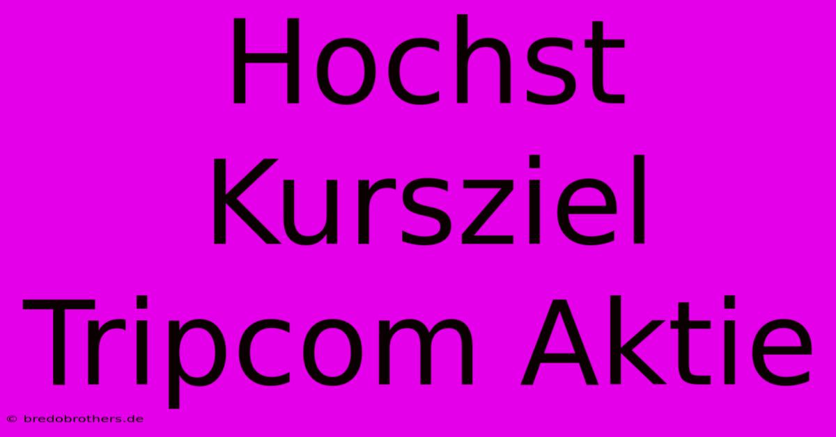 Hochst Kursziel Tripcom Aktie