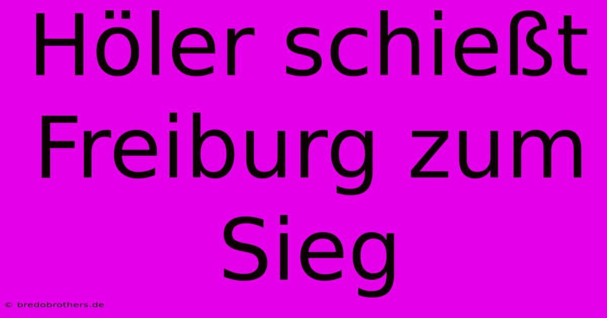 Höler Schießt Freiburg Zum Sieg