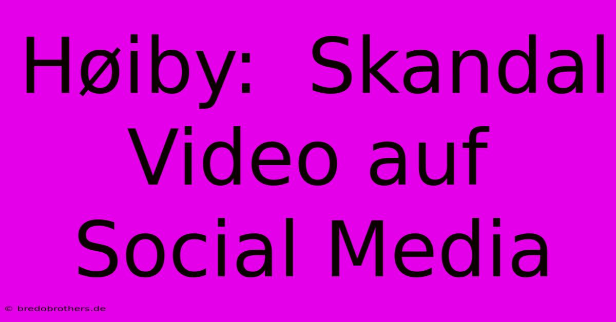 Høiby:  Skandal Video Auf Social Media