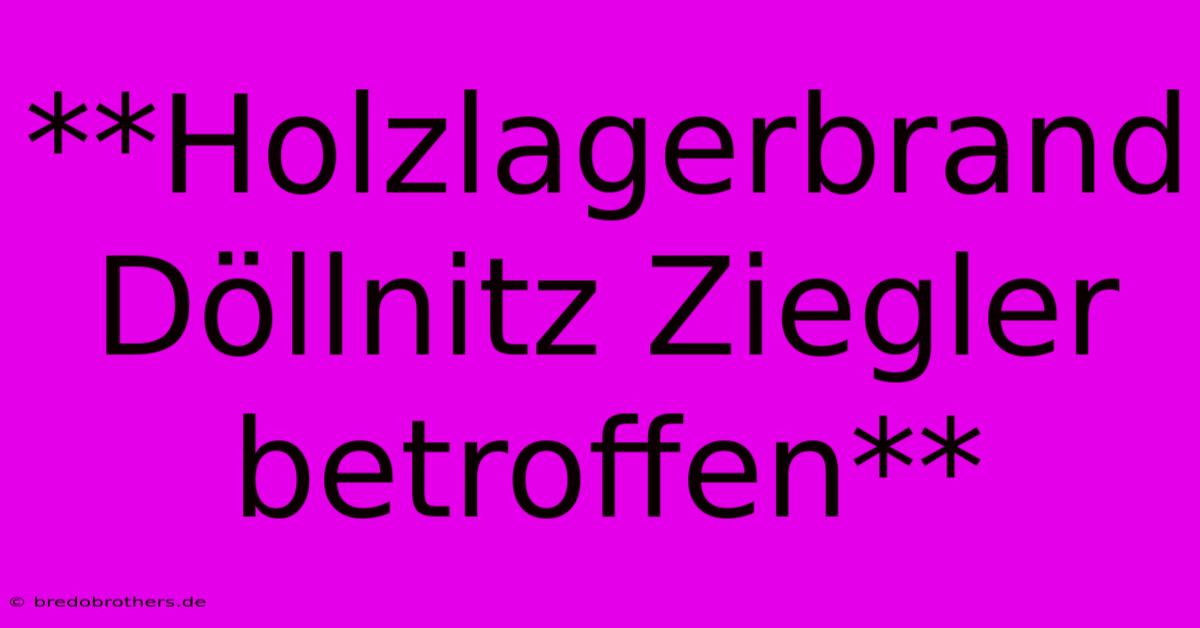 **Holzlagerbrand Döllnitz Ziegler Betroffen**