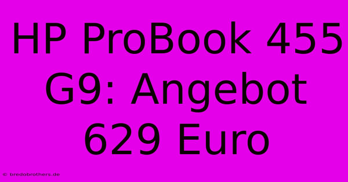 HP ProBook 455 G9: Angebot 629 Euro