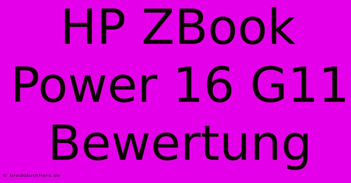 HP ZBook Power 16 G11 Bewertung