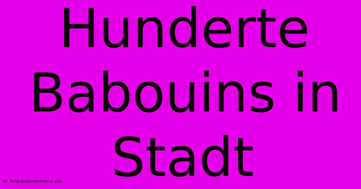 Hunderte Babouins In Stadt