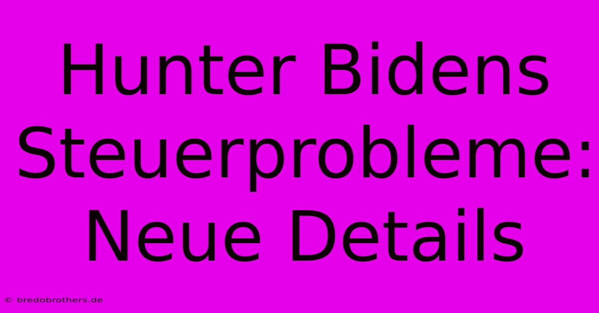 Hunter Bidens Steuerprobleme:  Neue Details