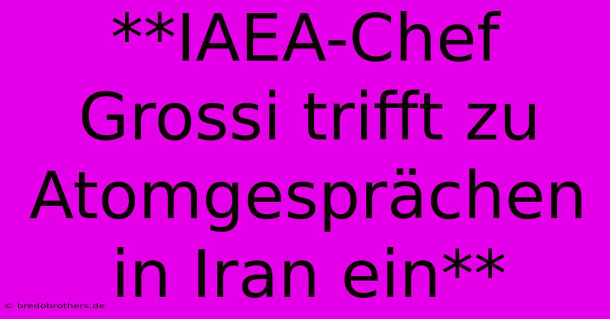 **IAEA-Chef Grossi Trifft Zu Atomgesprächen In Iran Ein**