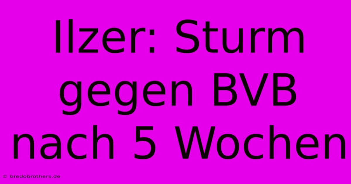 Ilzer: Sturm Gegen BVB Nach 5 Wochen