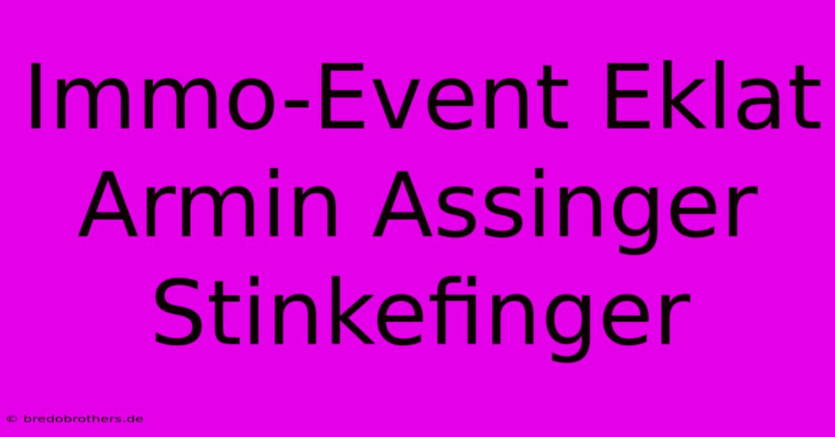 Immo-Event Eklat Armin Assinger Stinkefinger