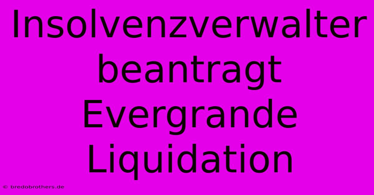 Insolvenzverwalter Beantragt Evergrande Liquidation