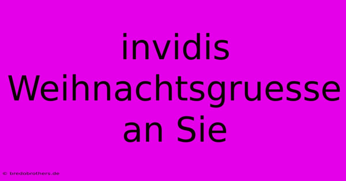 Invidis Weihnachtsgruesse An Sie