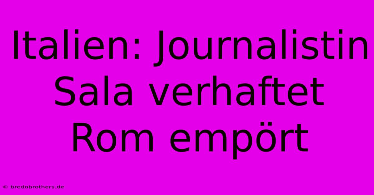 Italien: Journalistin Sala Verhaftet Rom Empört