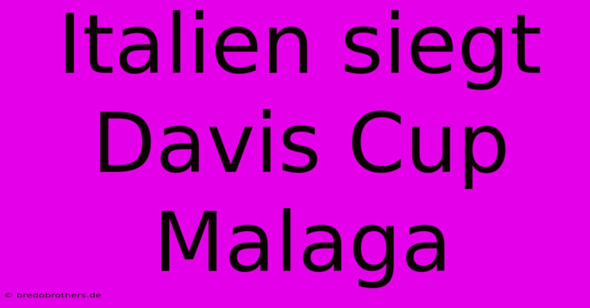 Italien Siegt Davis Cup Malaga