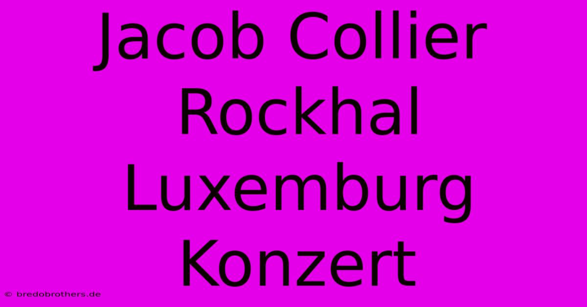 Jacob Collier Rockhal Luxemburg Konzert